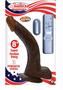 All American Whoppers Vibrating Dildo With Balls And Bullet 8in - Chocolate